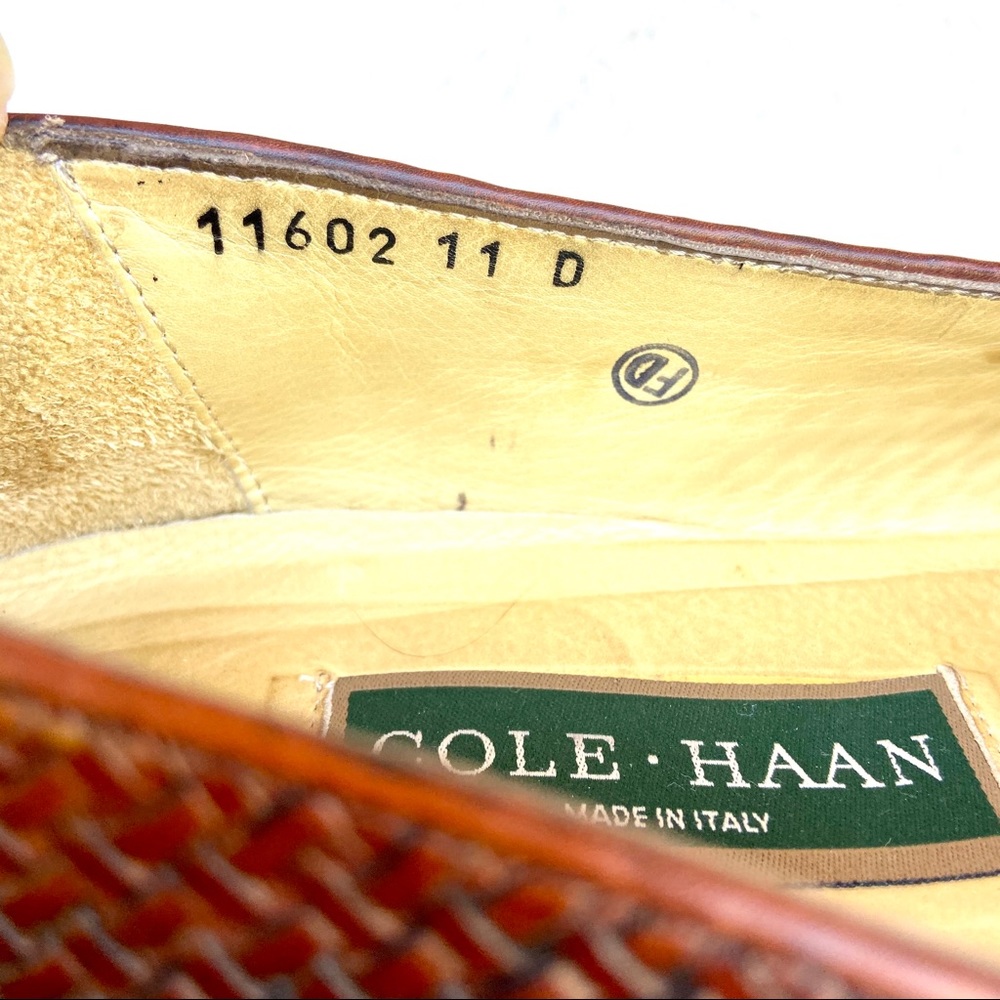 COLE HAAN Walnut Leather Woven Tasseled Loafer - Picture 8 of 8